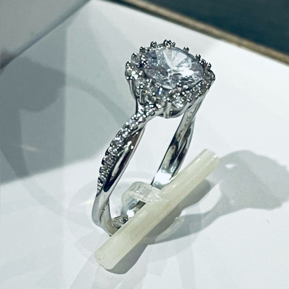 Giani Bernini Ring Cz Sterling Silver Twist Halo Ladies Size 9 New Box